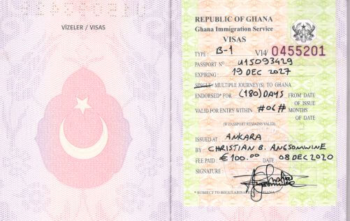 Gana vizesi başvuru belgeleri